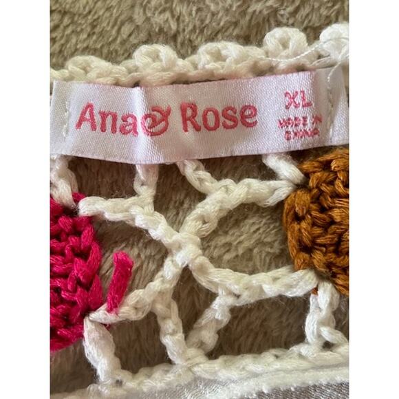 Ana & Rose Crochet Floral Boho Bathing Suit Cover-up Tunic , size XL - Picture 5 of 6